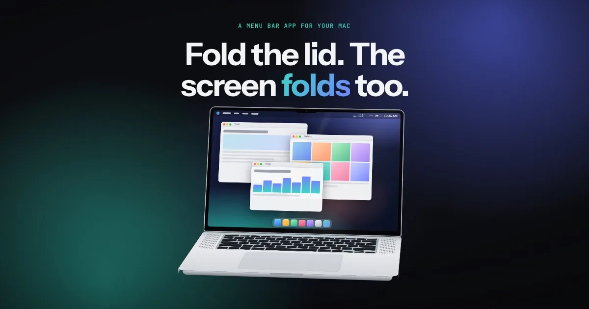 AuraFold — a laptop lid folding with a line of light along the hinge