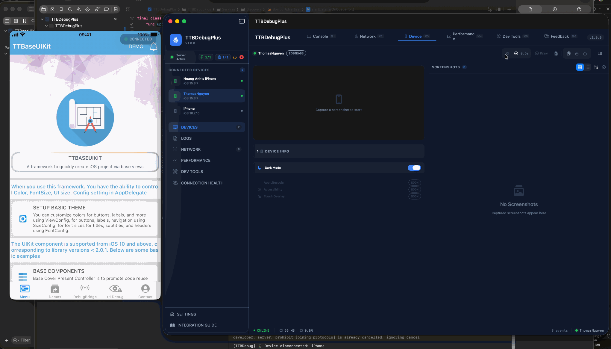 TTBDebugPlus — Console Logs Demo